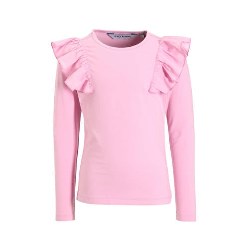 anytime longsleeve met ruffle roze afbeelding