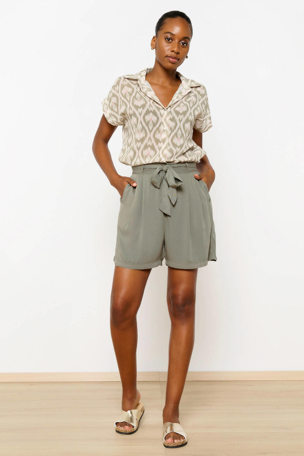 Brown Linen Shorts Women The Drop Women's Jada High-Waist