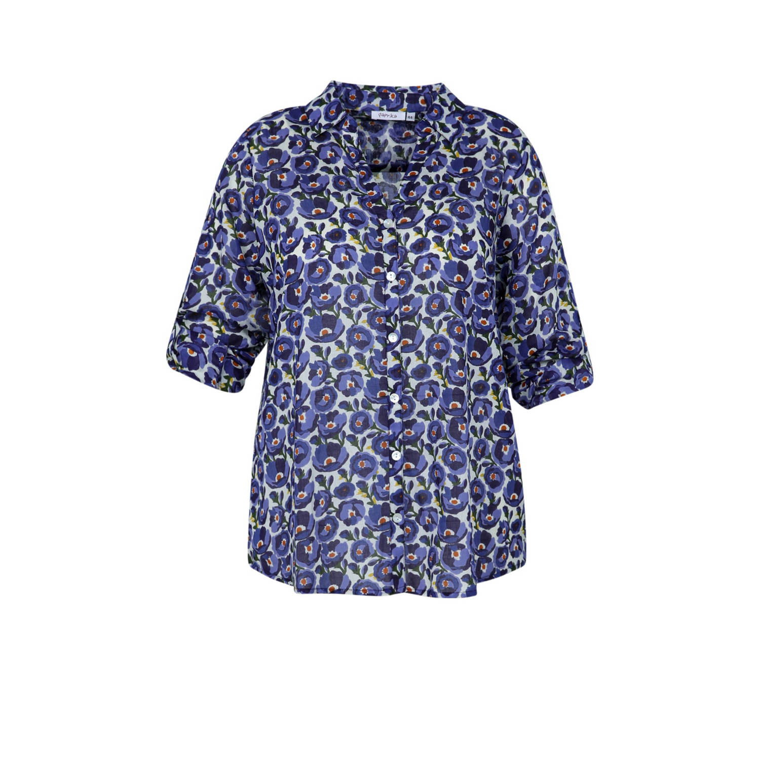 Paprika blouse met all over print blauw