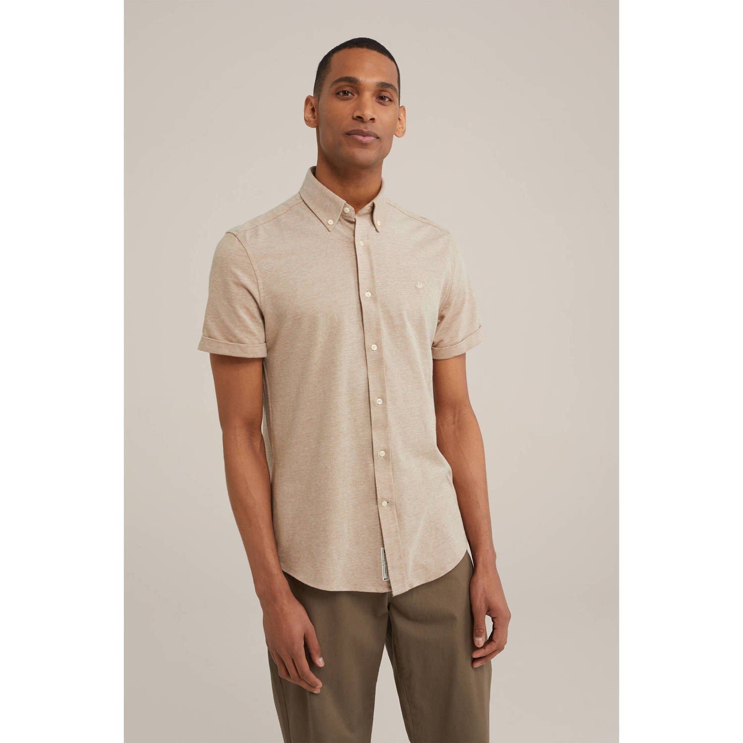 WE Fashion WE Fundamentals Tall fit overhemd beige