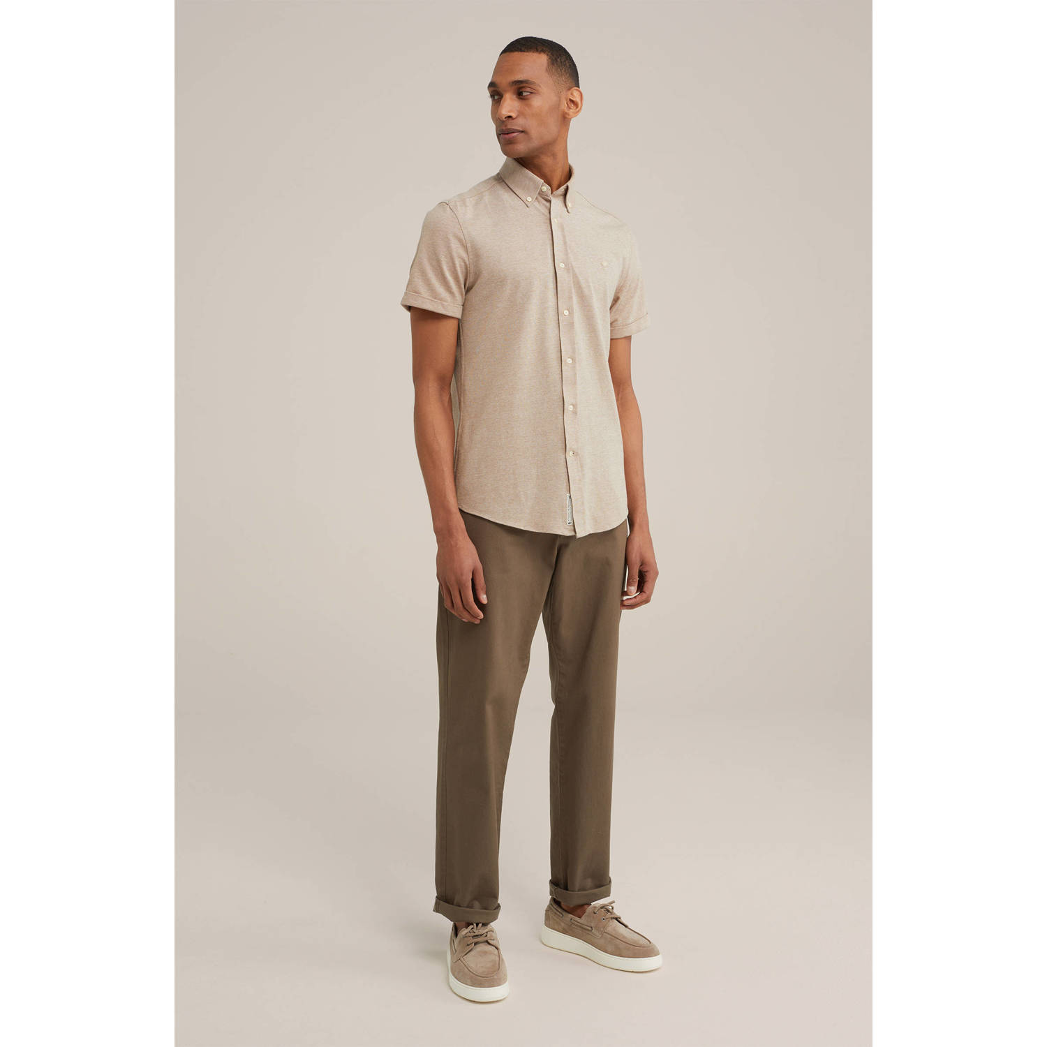 WE Fashion WE Fundamentals Tall fit overhemd beige