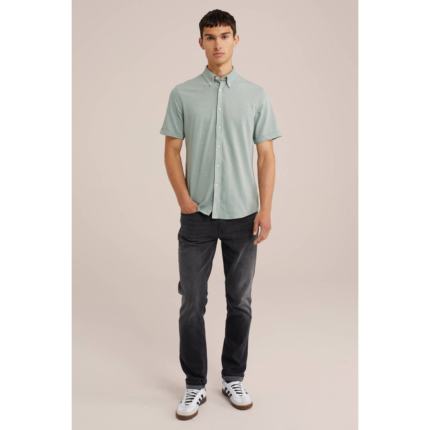 WE Fashion WE Fundamentals Tall fit overhemd lichtblauw