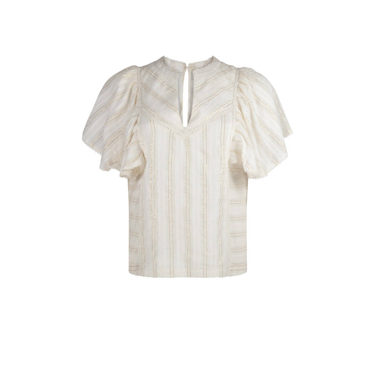 Aaiko Korte Mouw Blouse Carisse Beige Dames