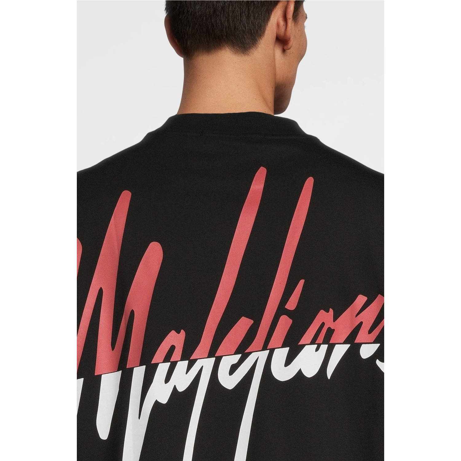Malelions T-shirt met backprint black coral