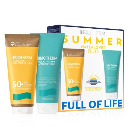 Wehkamp Biotherm Waterlover zomerset - zonnebrand SPF 50 200 ml + aftersun 200ml aanbieding