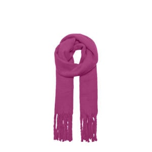 sjaal ONLROSEANNA met franjes fuchsia