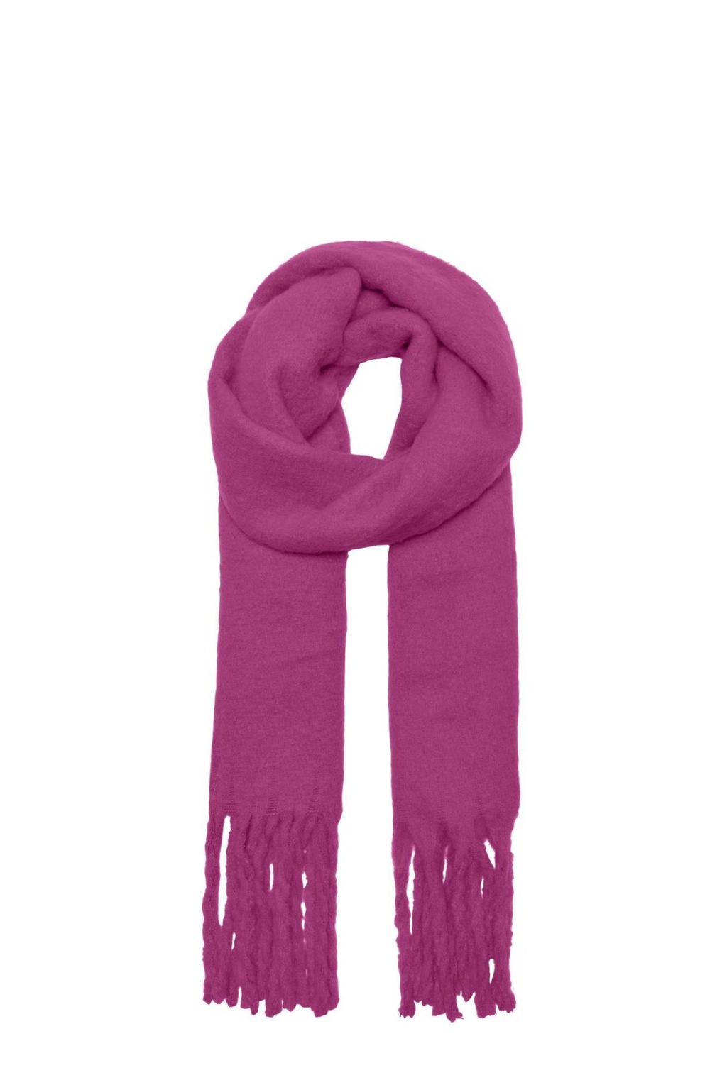 ONLY sjaal ONLROSEANNA met franjes fuchsia