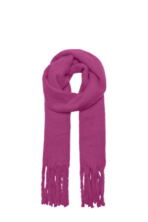 sjaal ONLROSEANNA met franjes fuchsia