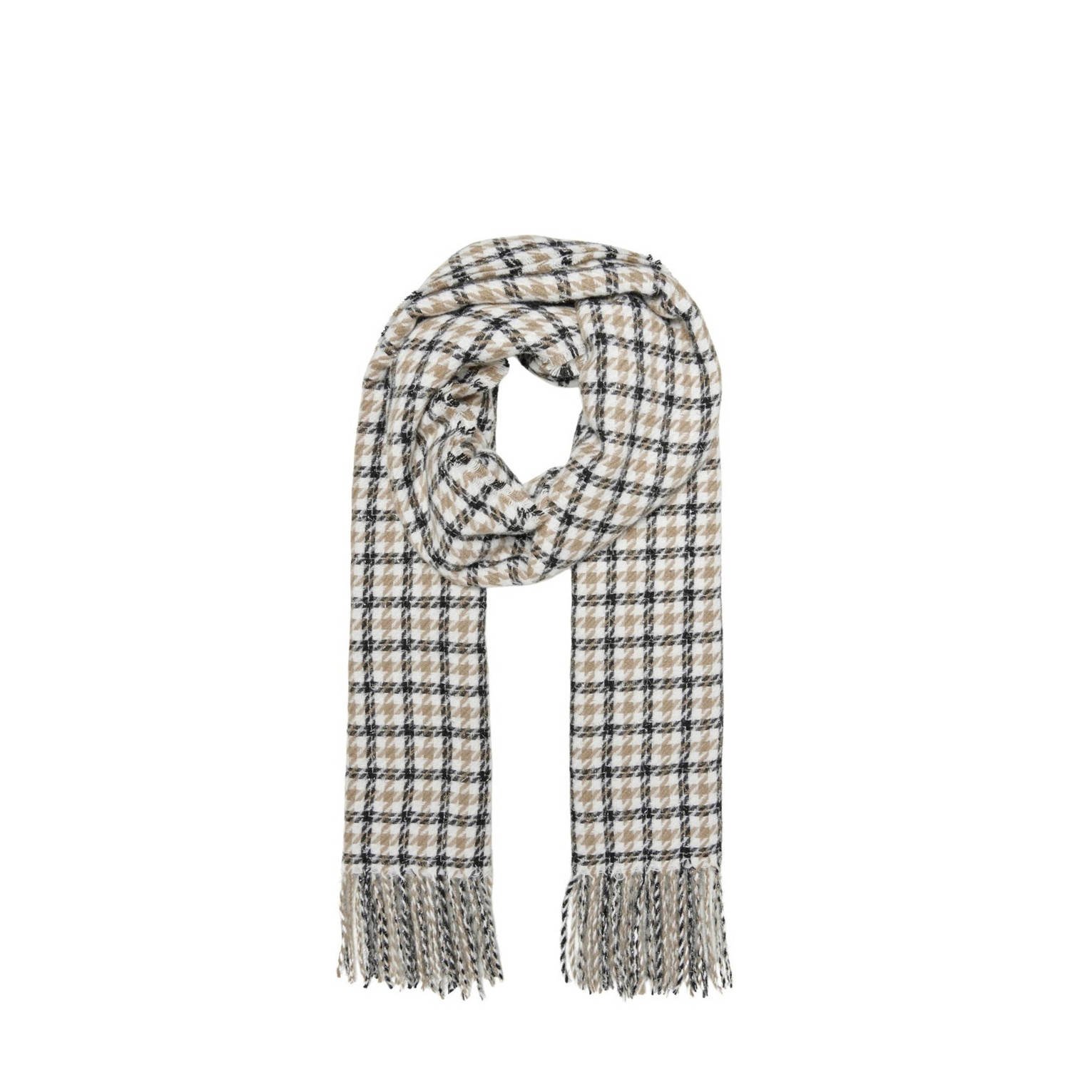 ONLY geruite sjaal met lurex ONLMAGDALENA beige