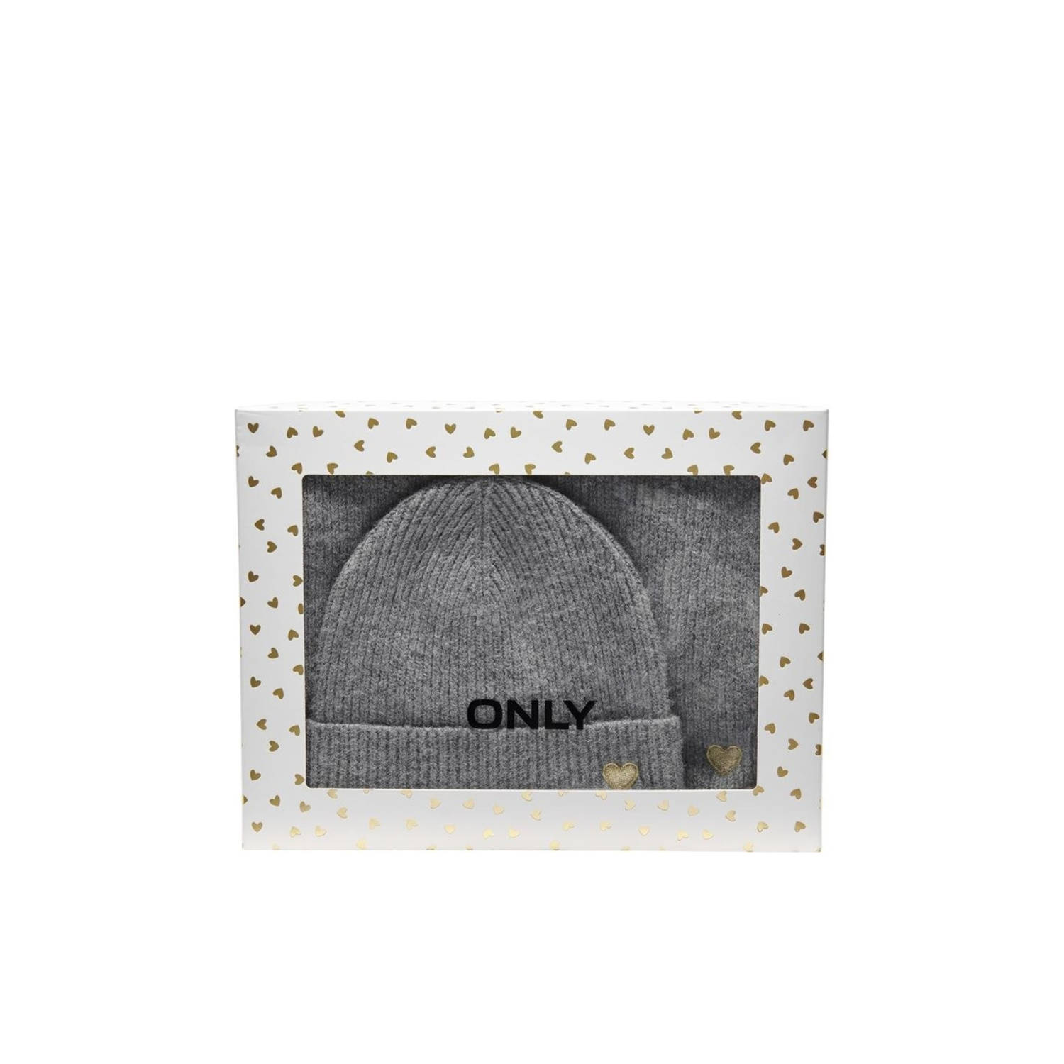 ONLY giftbox muts + sjaal ONLAVERY grijs