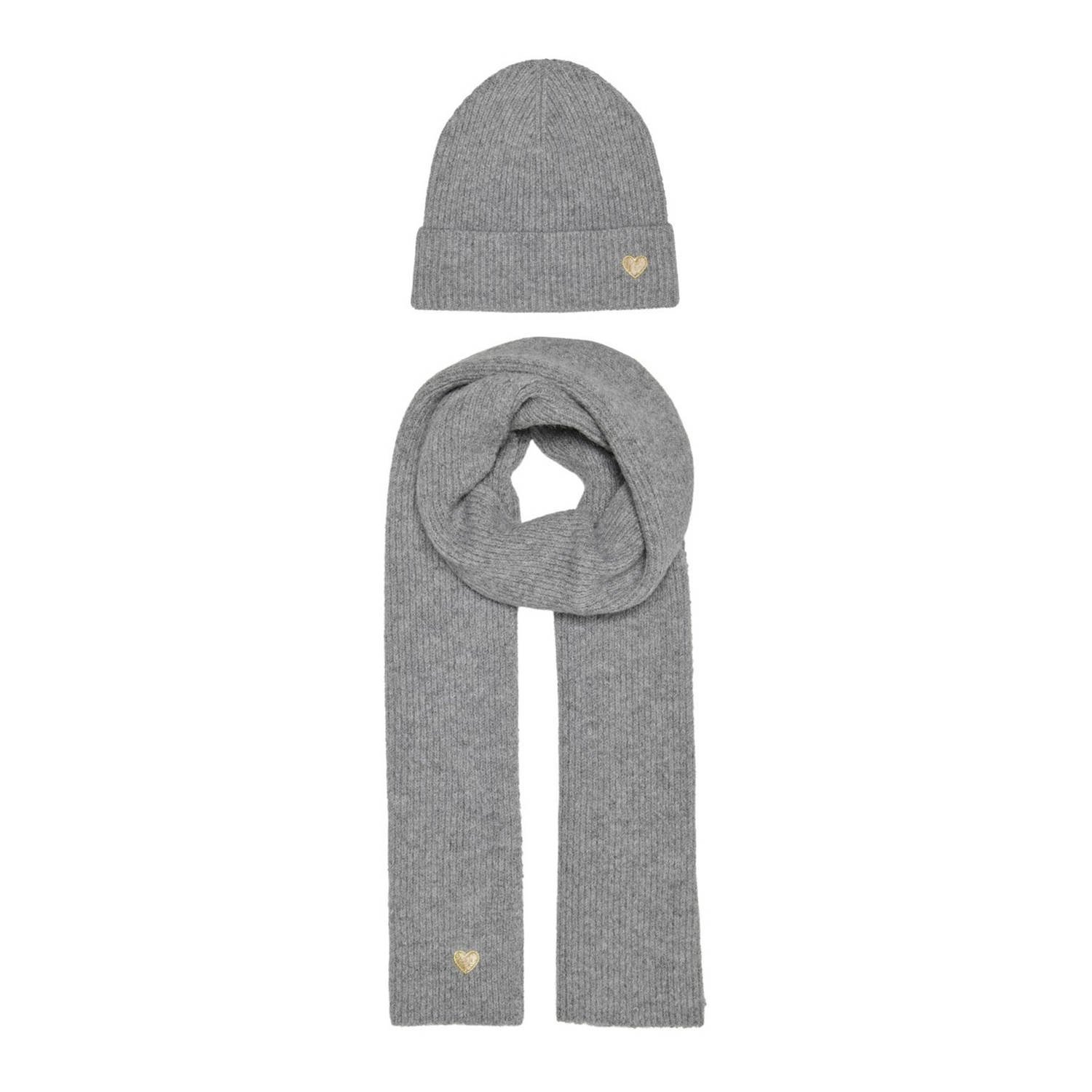 ONLY giftbox muts + sjaal ONLAVERY grijs