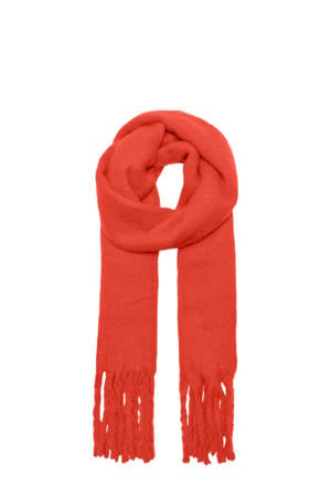 sjaal ONLROSEANNA met franjes rood