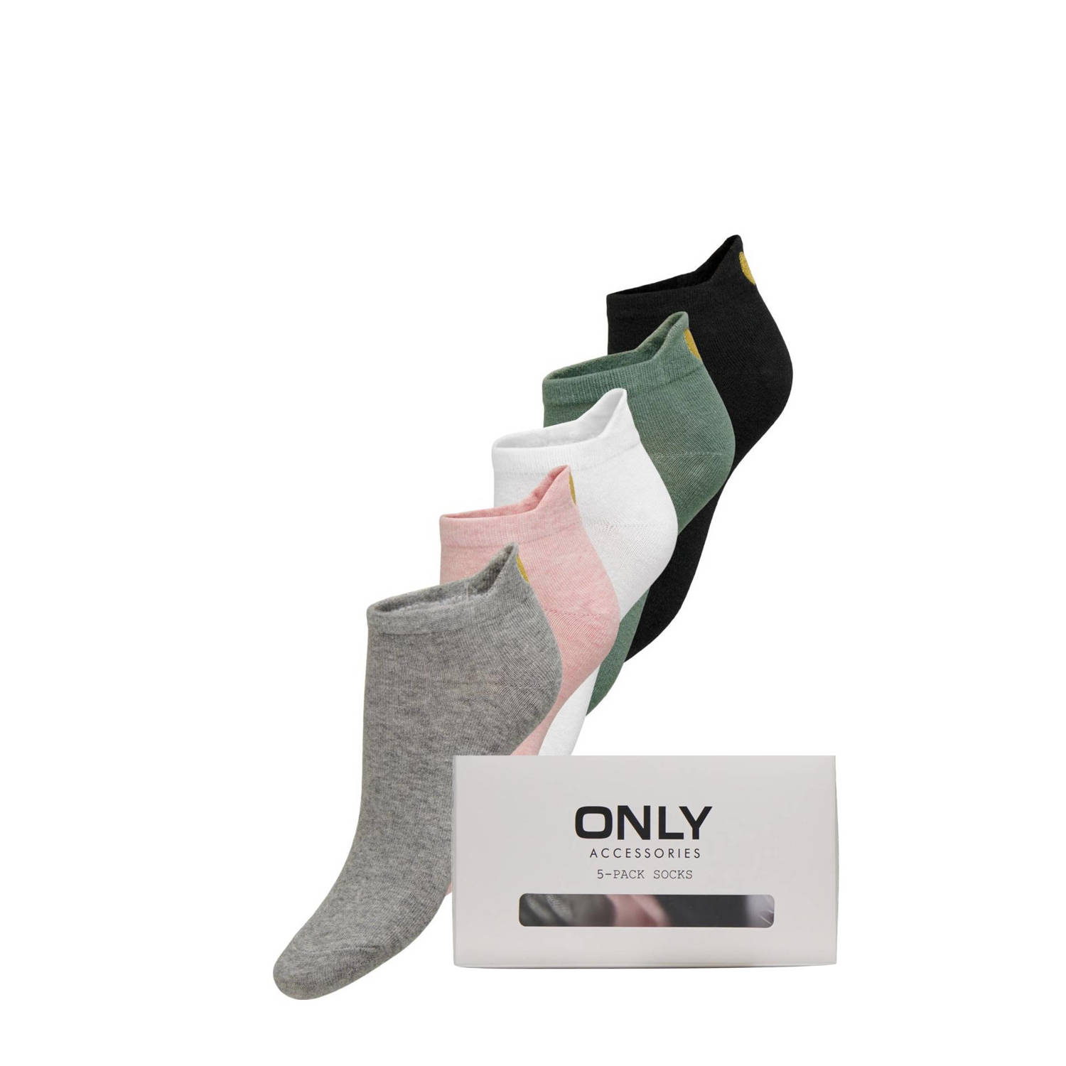 ONLY giftbox sneakersokken ONLEA set van 5 multi