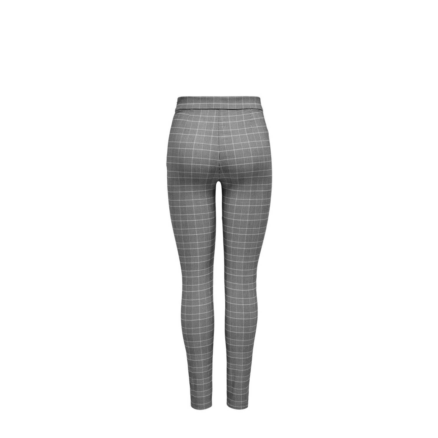 ONLY geruite skinny legging grijs