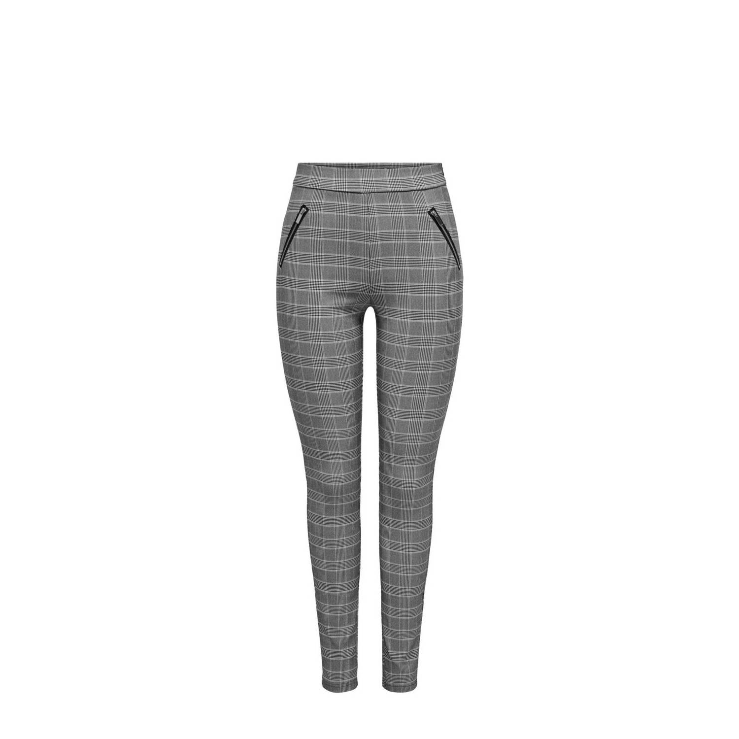 ONLY geruite skinny legging grijs