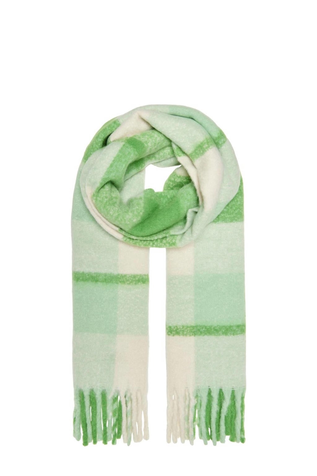 ONLY geruite sjaal ONLDANNA groen/ecru