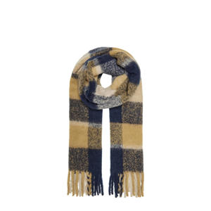 geruite sjaal ONLDANNA donkerblauw/geel