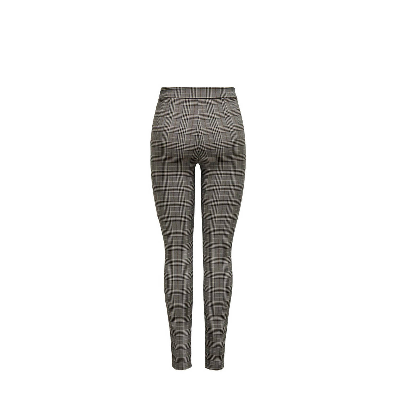 ONLY geruite skinny legging lichtbruin