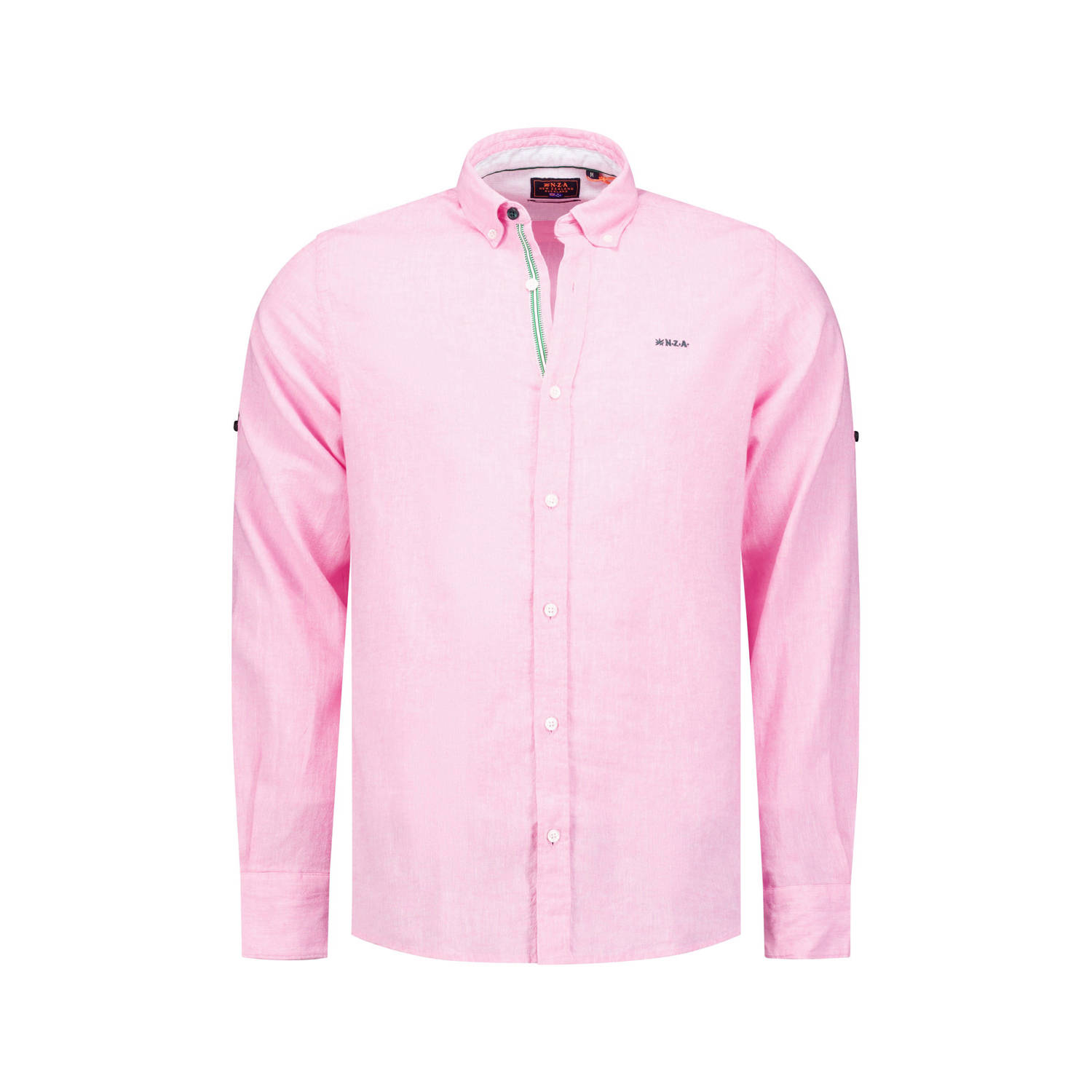 New Zealand Auckland regular fit overhemd Jeremy met logo bright pink