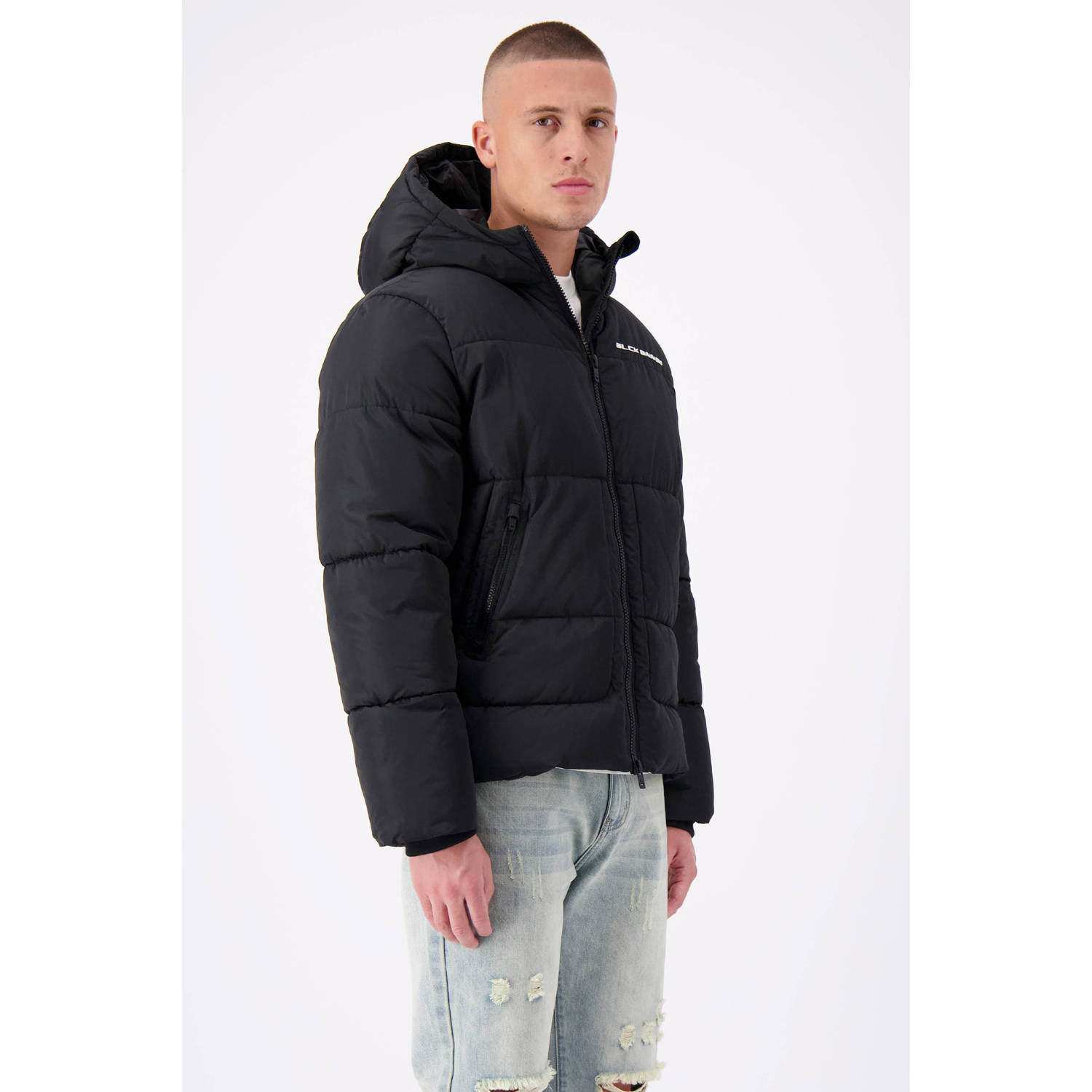 BLACK BANANAS gewatteerde winterjas BLOCK PUFFER zwart
