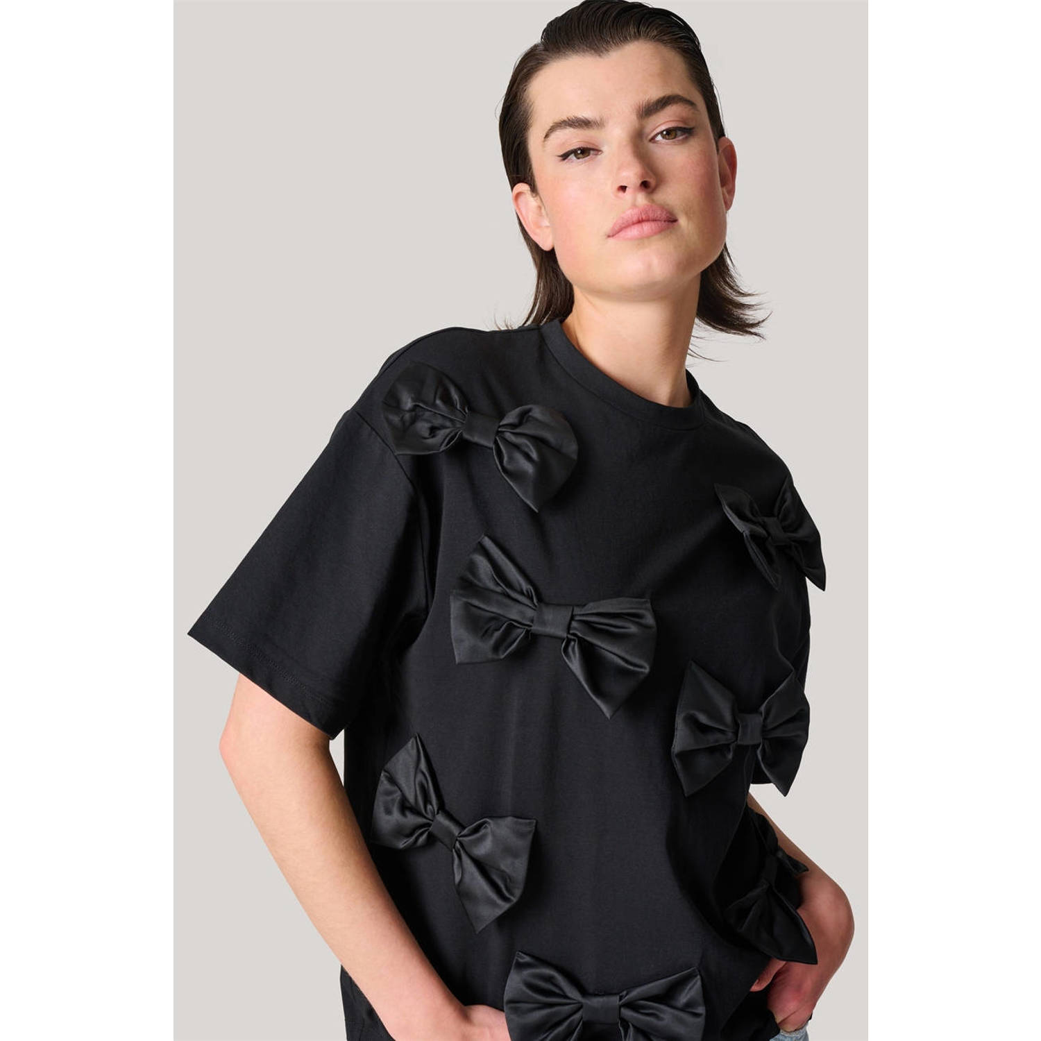 Shoeby T-shirt met 3D applicatie zwart