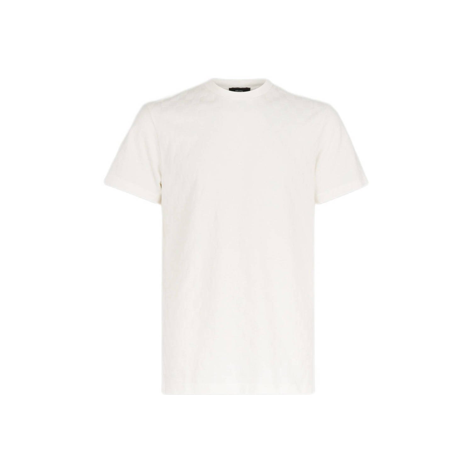 Shoeby gebreid regular fit T-shirt met ingebreid patroon off white