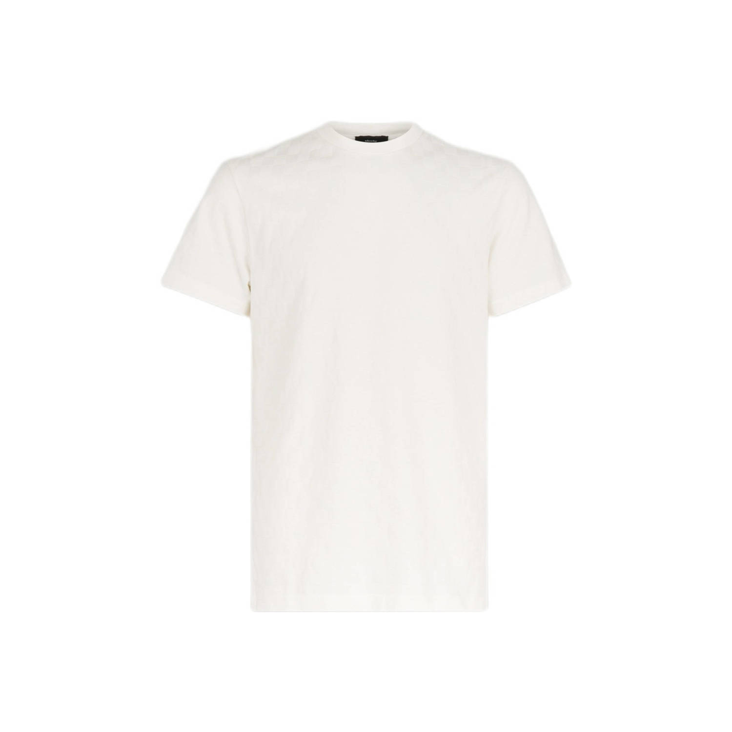 Shoeby gebreid regular fit T-shirt met ingebreid patroon off white