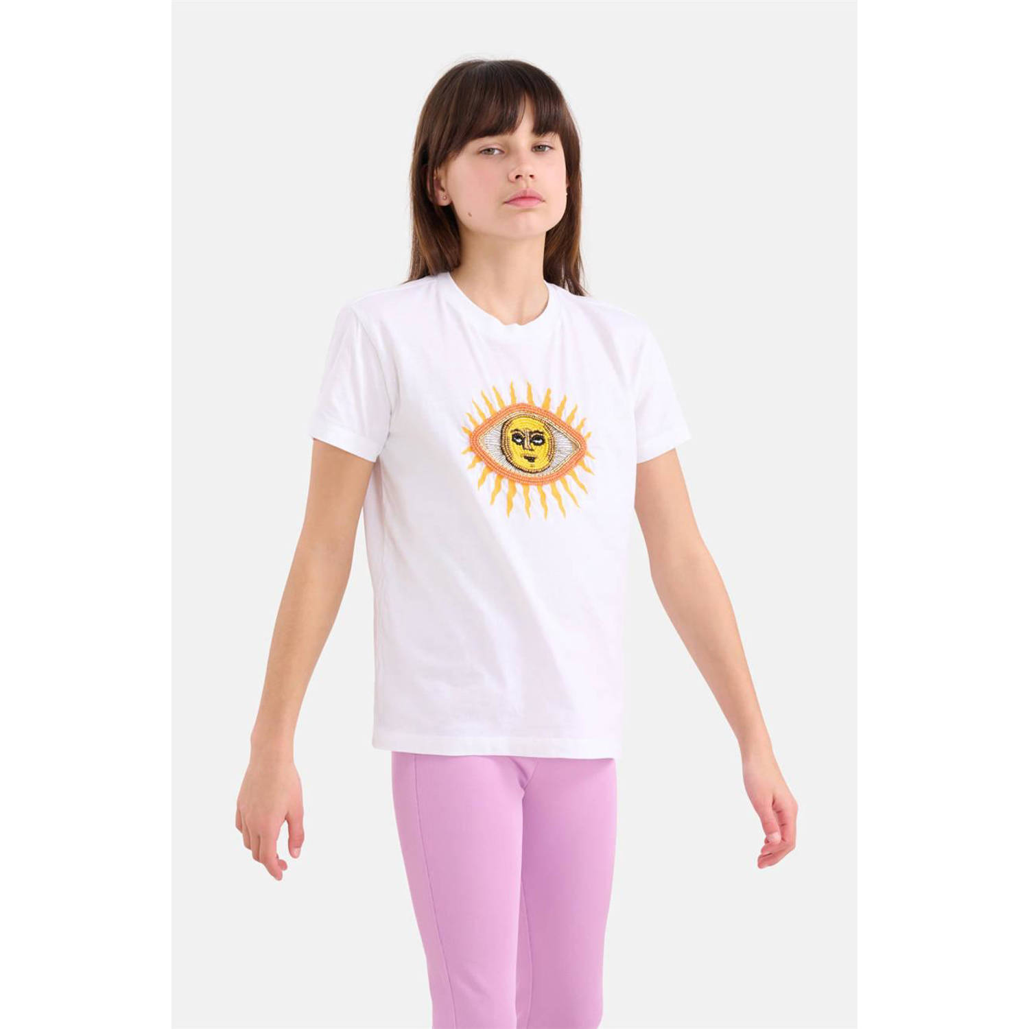 Shoeby T-shirt met printopdruk en borduursels wit
