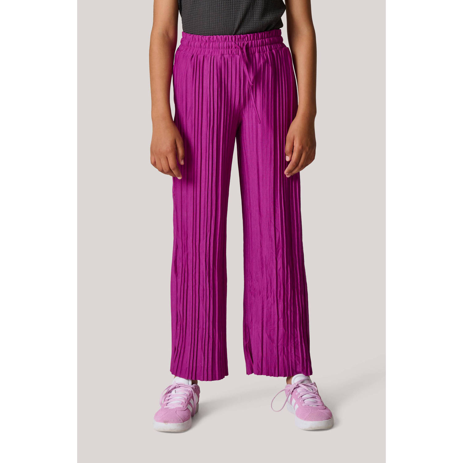 Shoeby wide leg broek paars Meisjes Polyester Effen 134 140