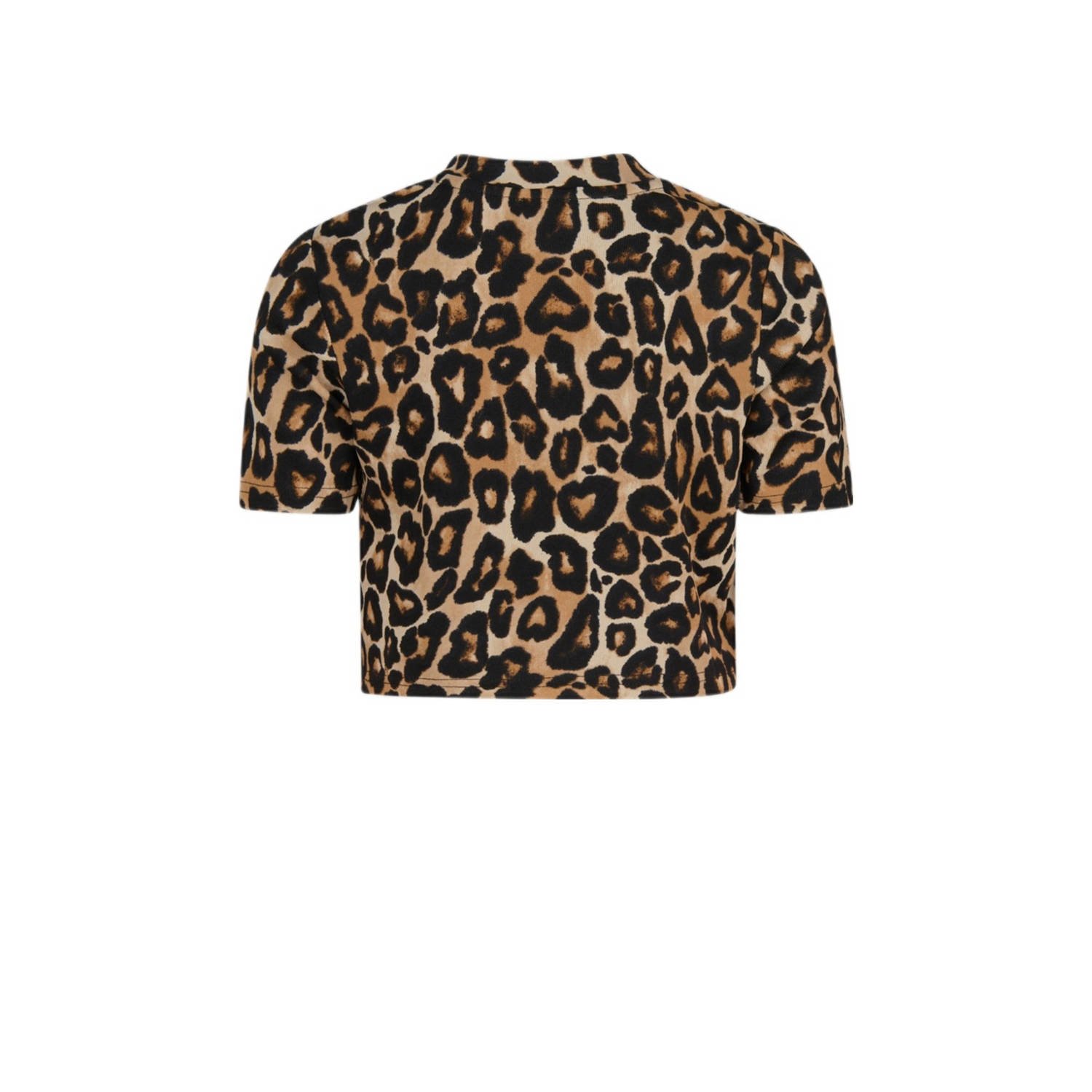 Shoeby T-shirt met panterprint bruin zwart