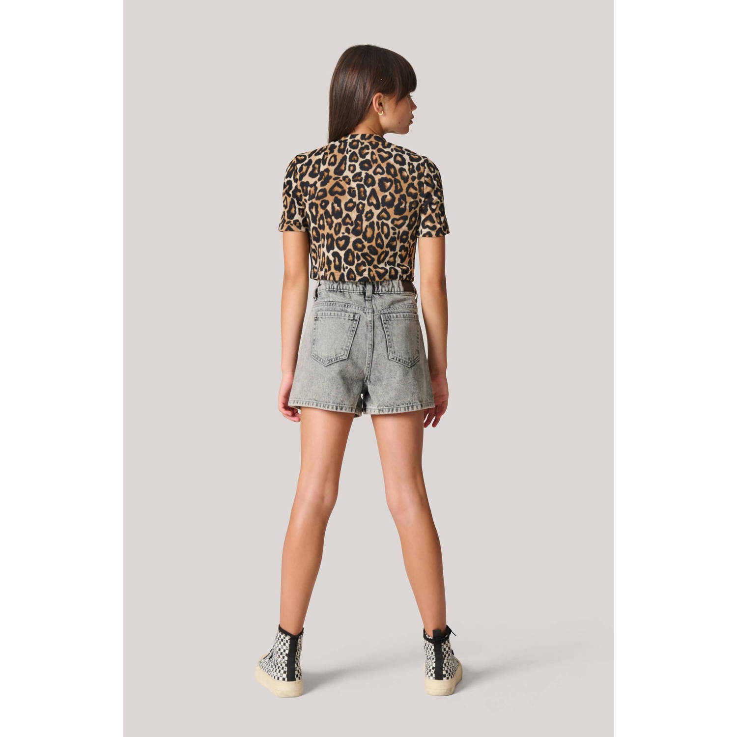 Shoeby T-shirt met panterprint bruin zwart