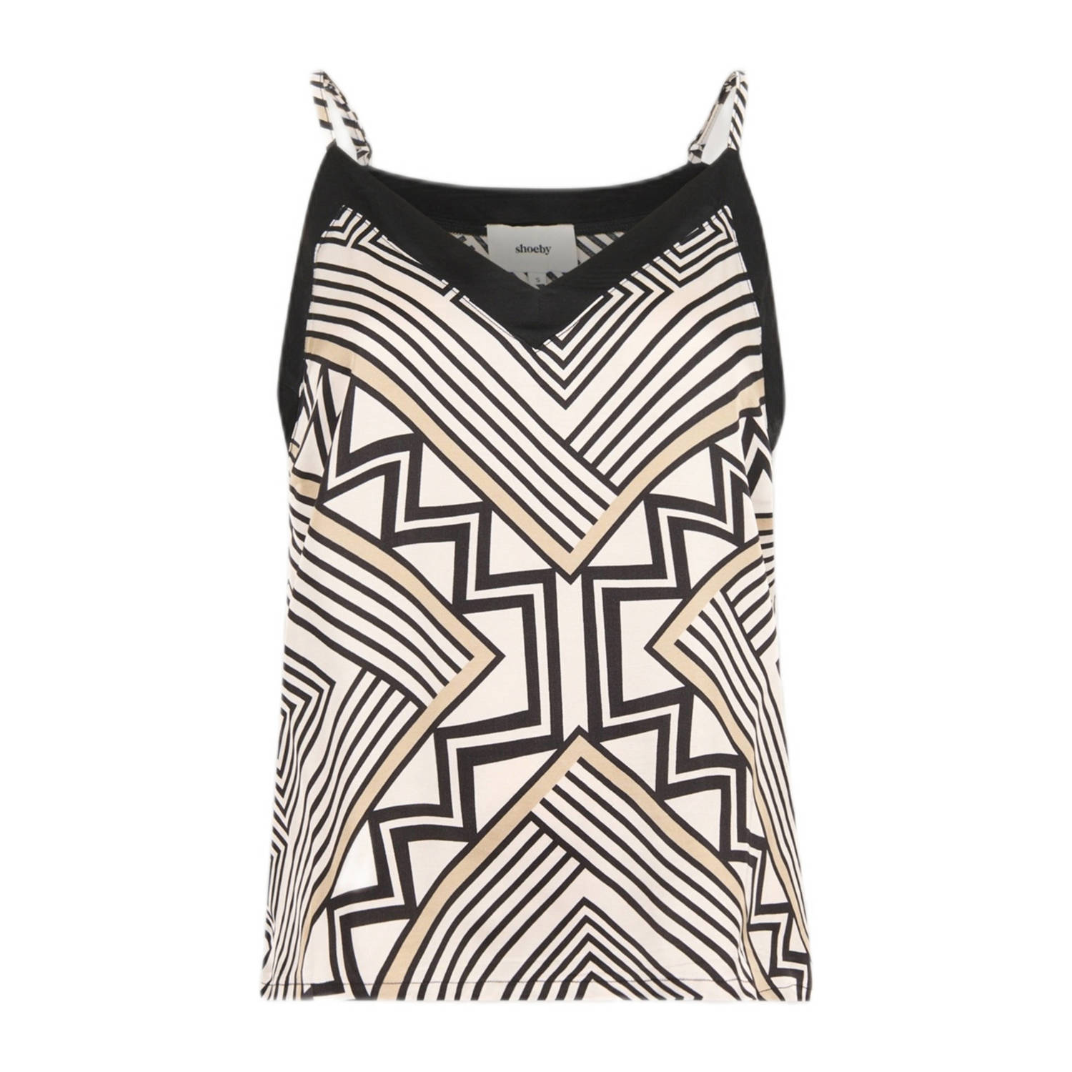 Shoeby top met all over print ecru zwart