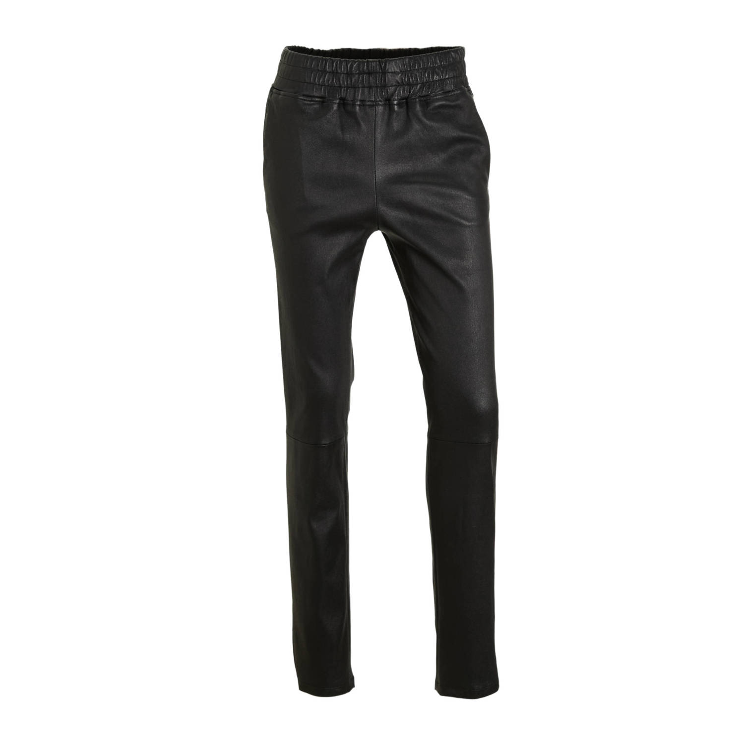 Studio AR by ARMA leren skinny broek Noa zwart