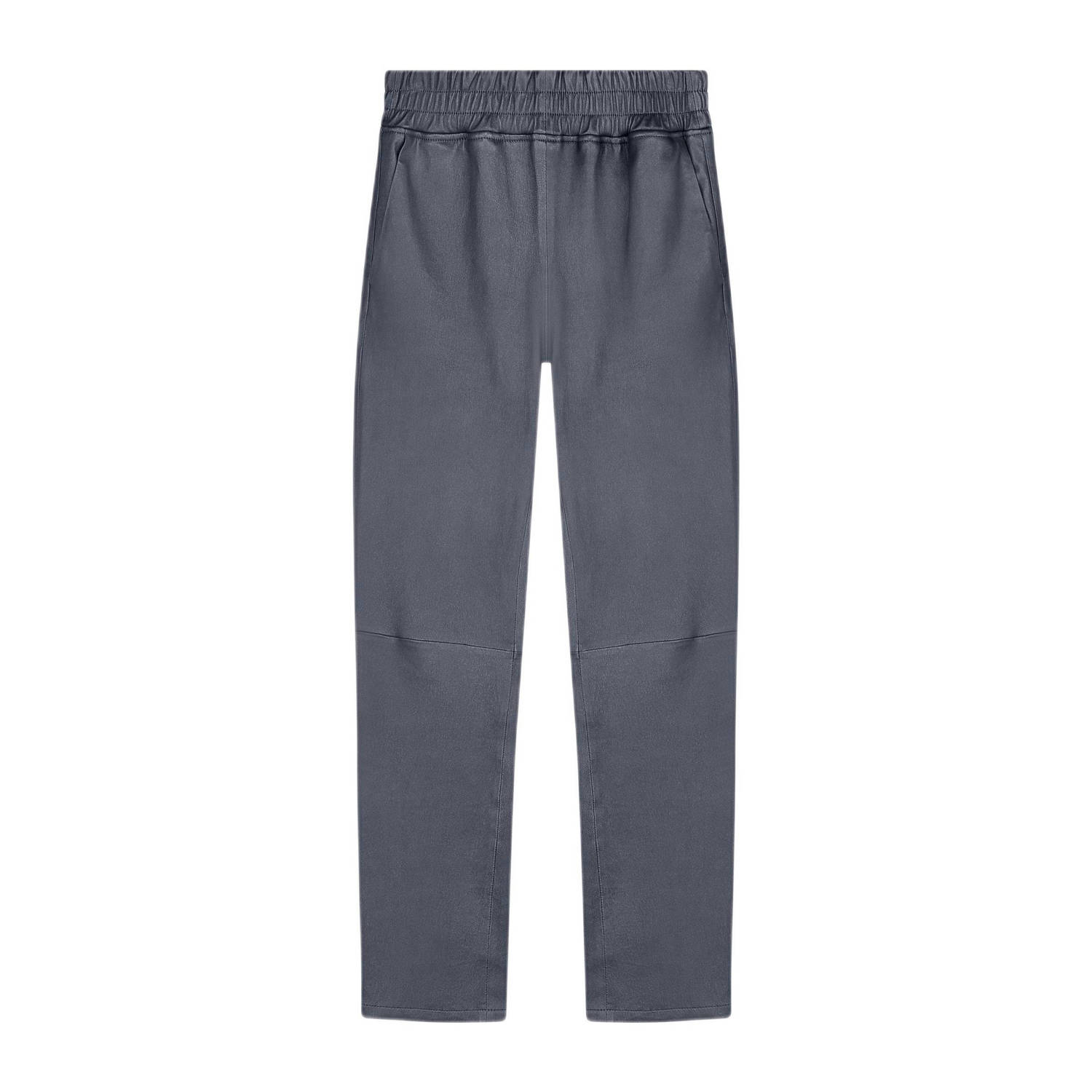 Studio AR by ARMA leren slim fit broek Noa grijs