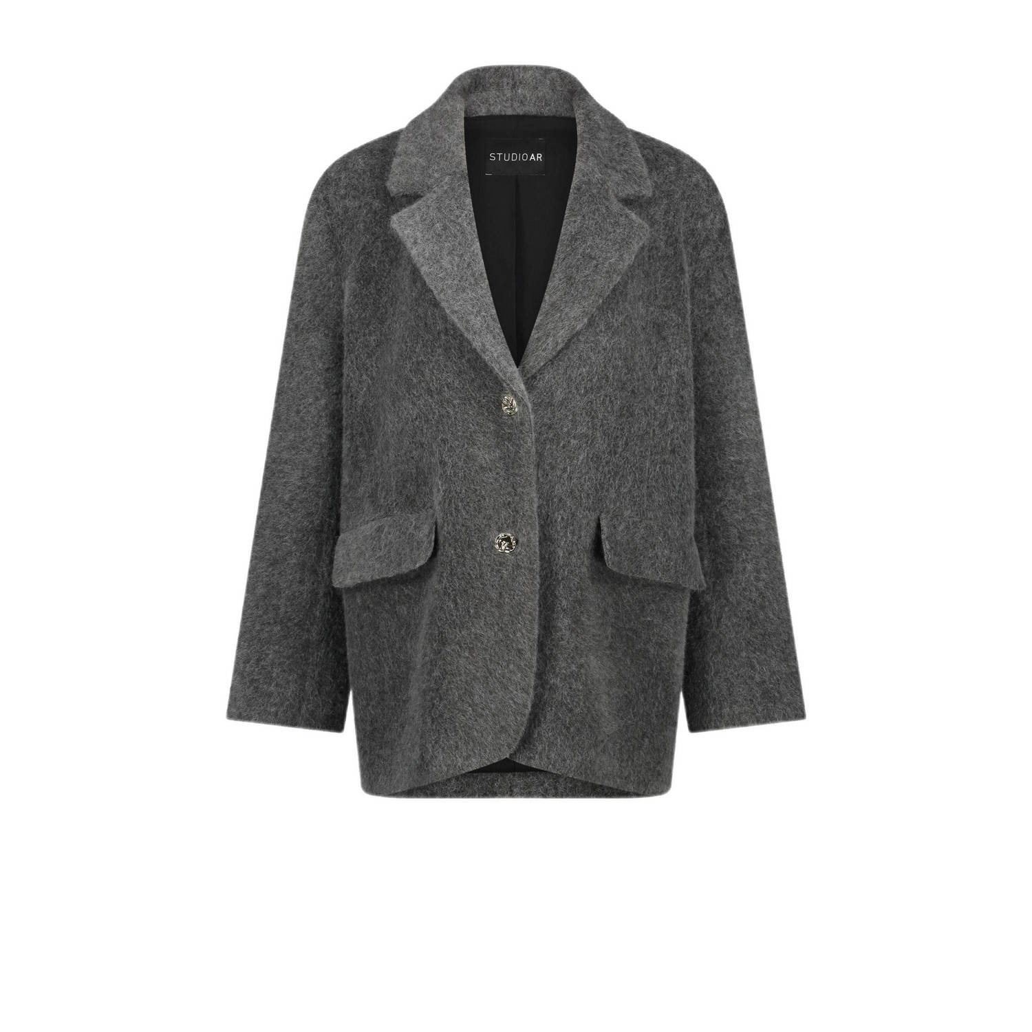 Studio AR by ARMA gemêleerde oversized blazer Embla met wol donkergrijs