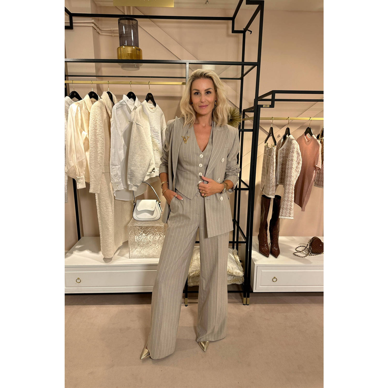 JOSH V PLEUN regular fit blazer beige