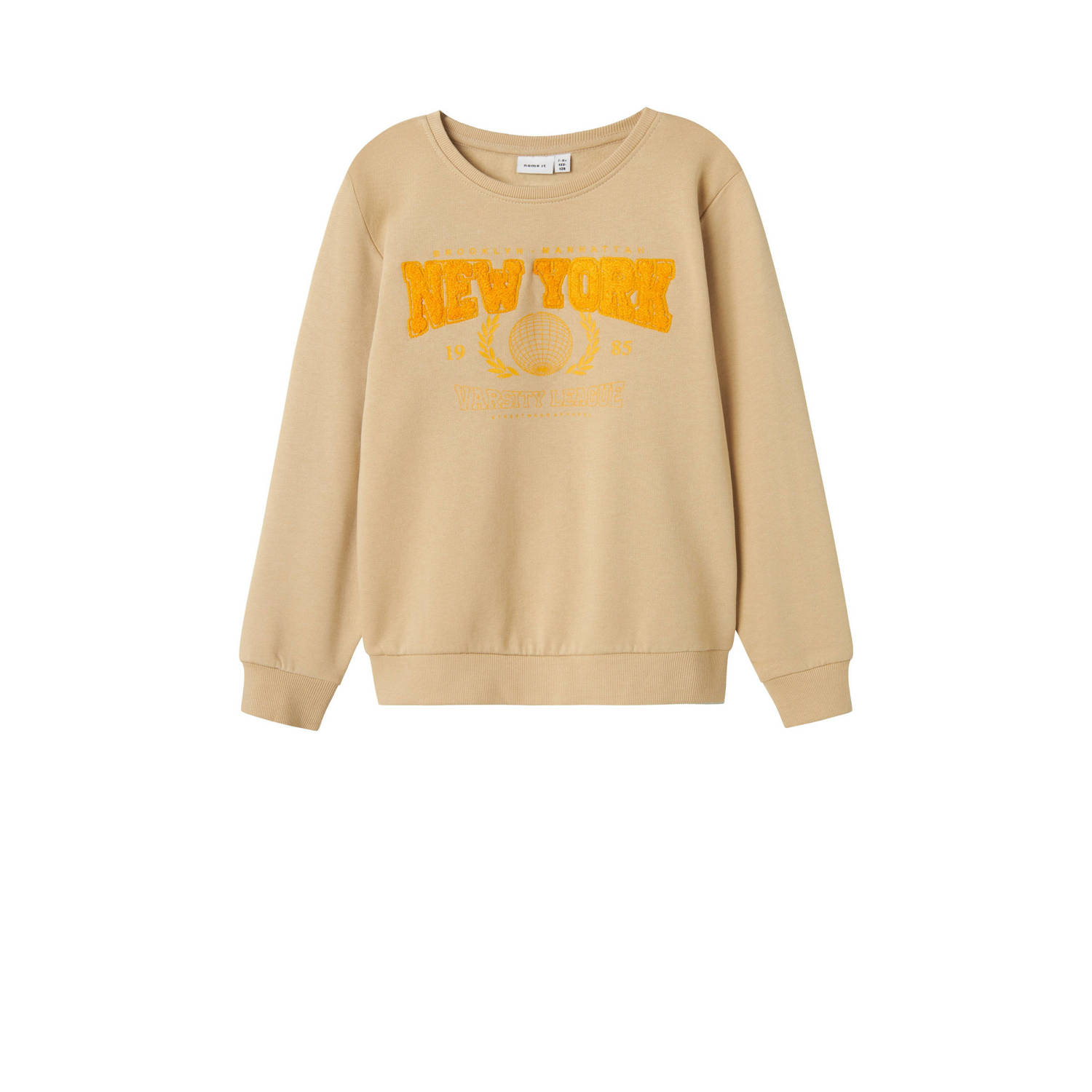 Name it KIDS sweater NKMLAMANE met printopdruk beige Printopdruk 122 128