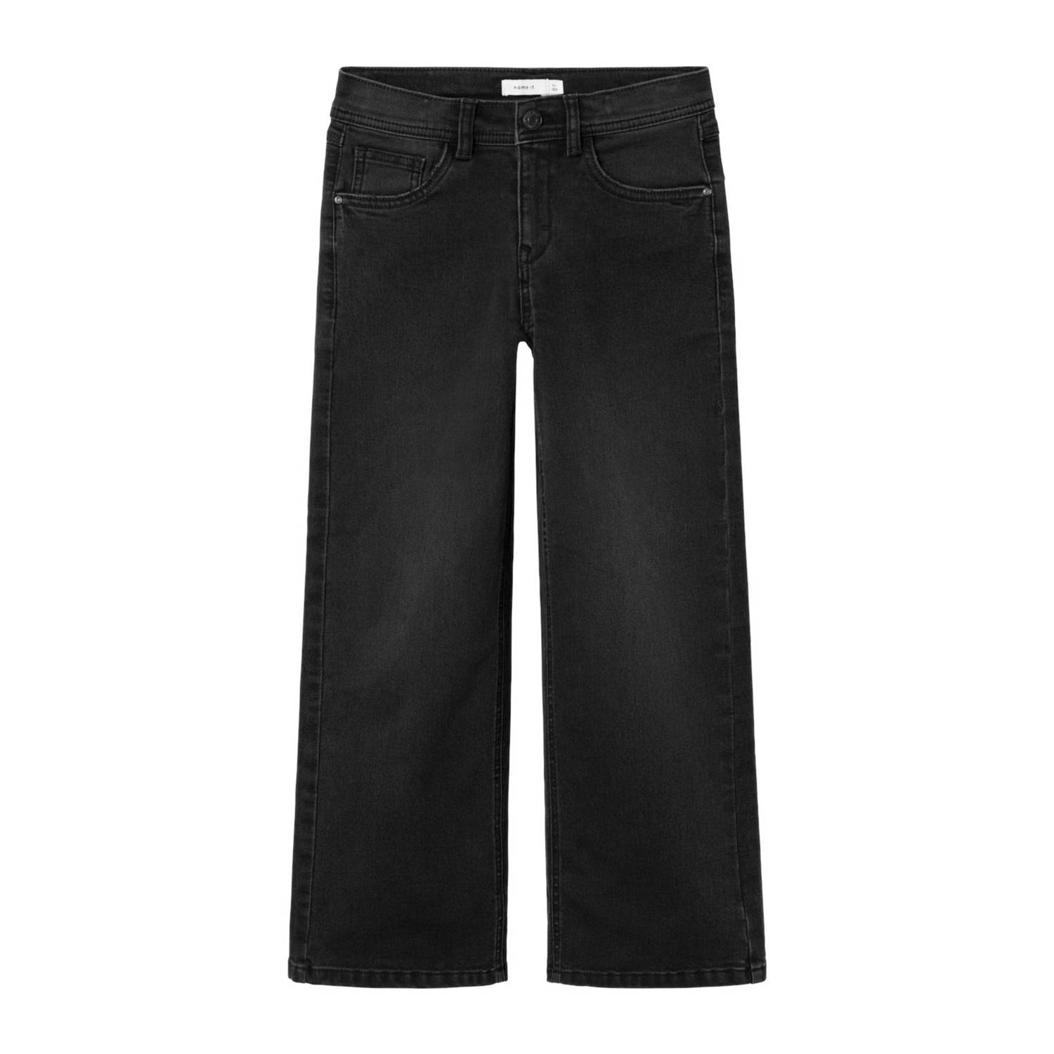 Name it KIDS wide leg jeans NKFROSE black denim Zwart Meisjes Stretchdenim 116
