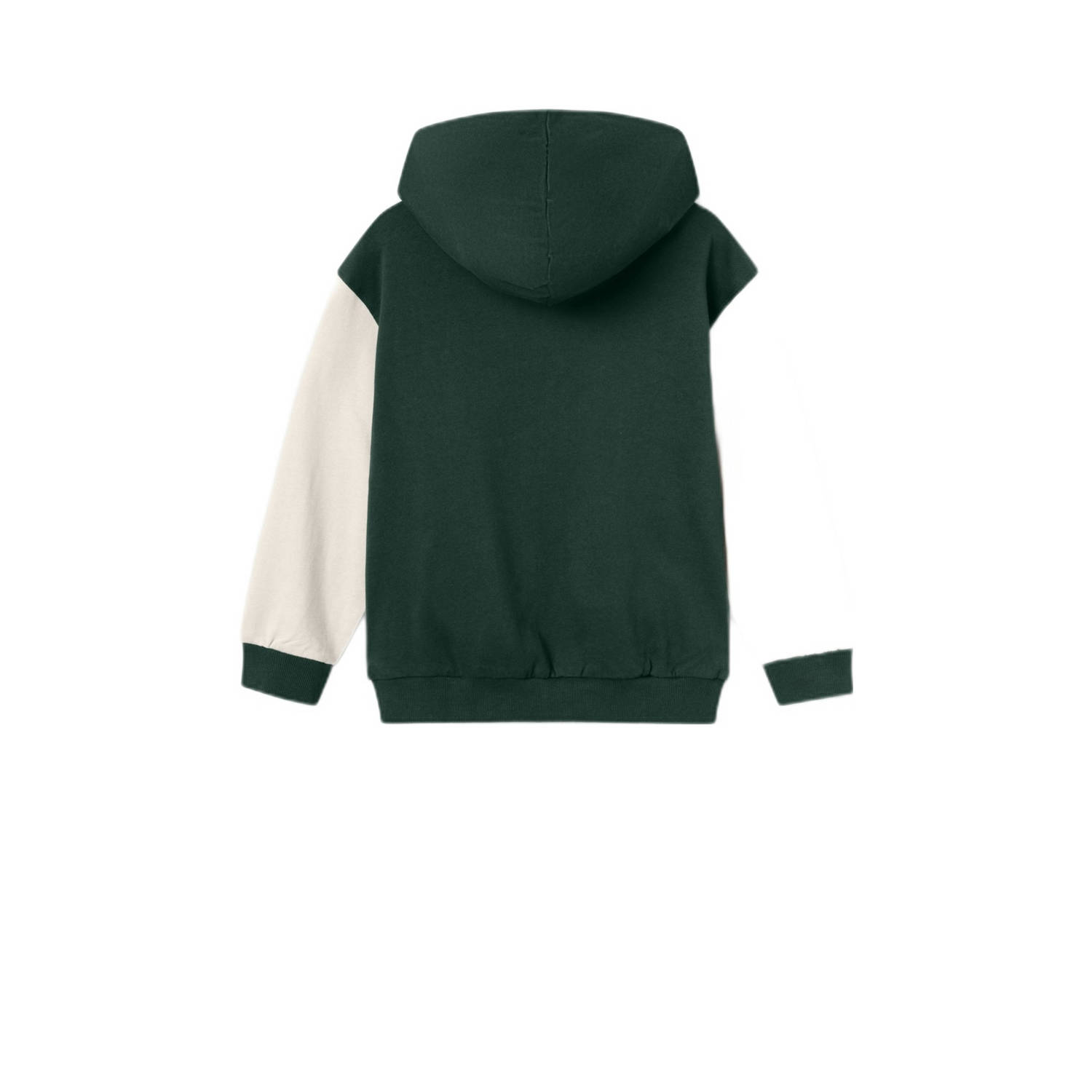 NAME IT KIDS sweatvest NKMLEBASTIAN met tekst donkergroen ecru