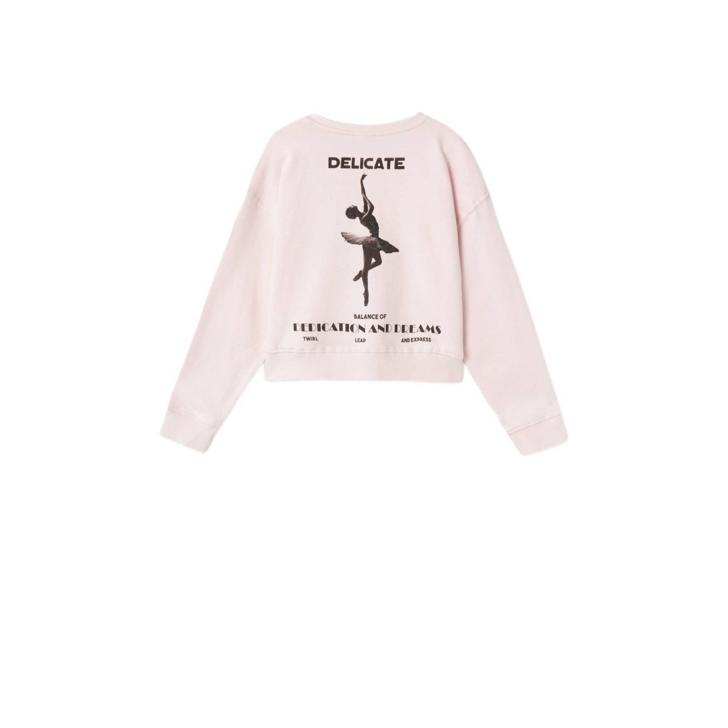 NAME IT KIDS sweater NKFLALULLE met backprint zachtroze
