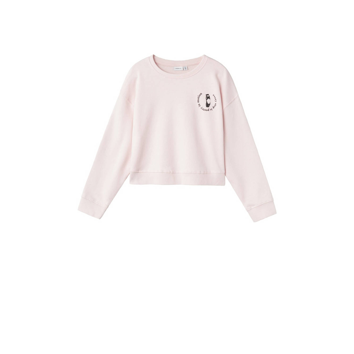Name it KIDS sweater NKFLALULLE met backprint zachtroze Backprint 122 128