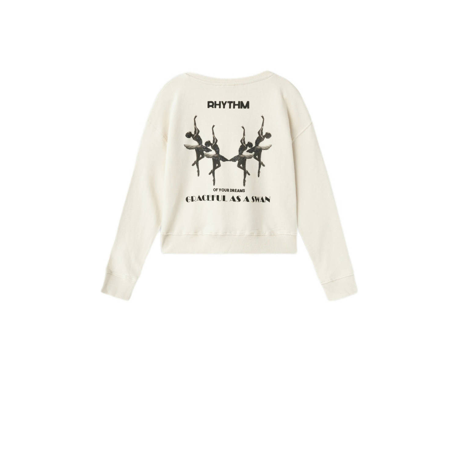 NAME IT KIDS sweater NKFLALULLE met backprint ecru