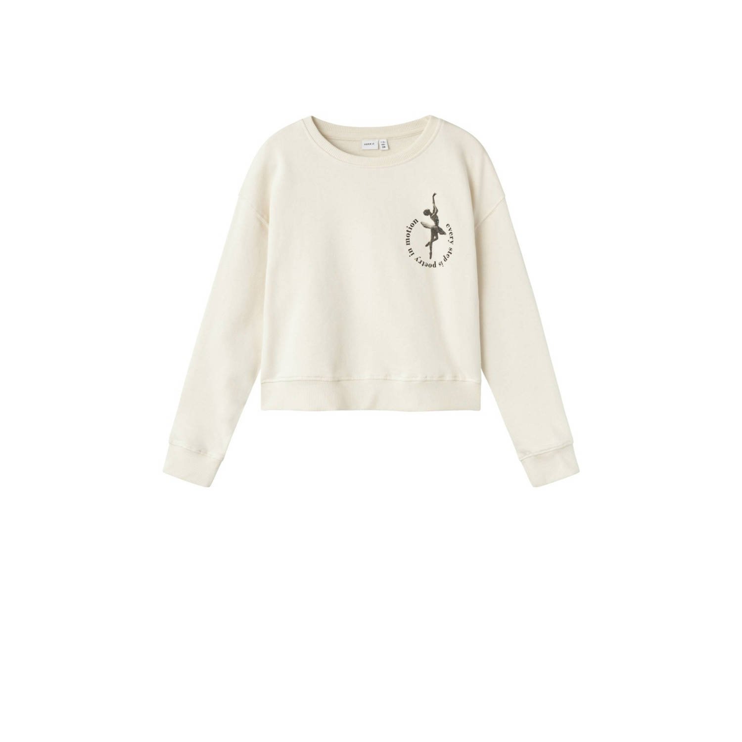 Name it KIDS sweater NKFLALULLE met backprint ecru Backprint 134 140