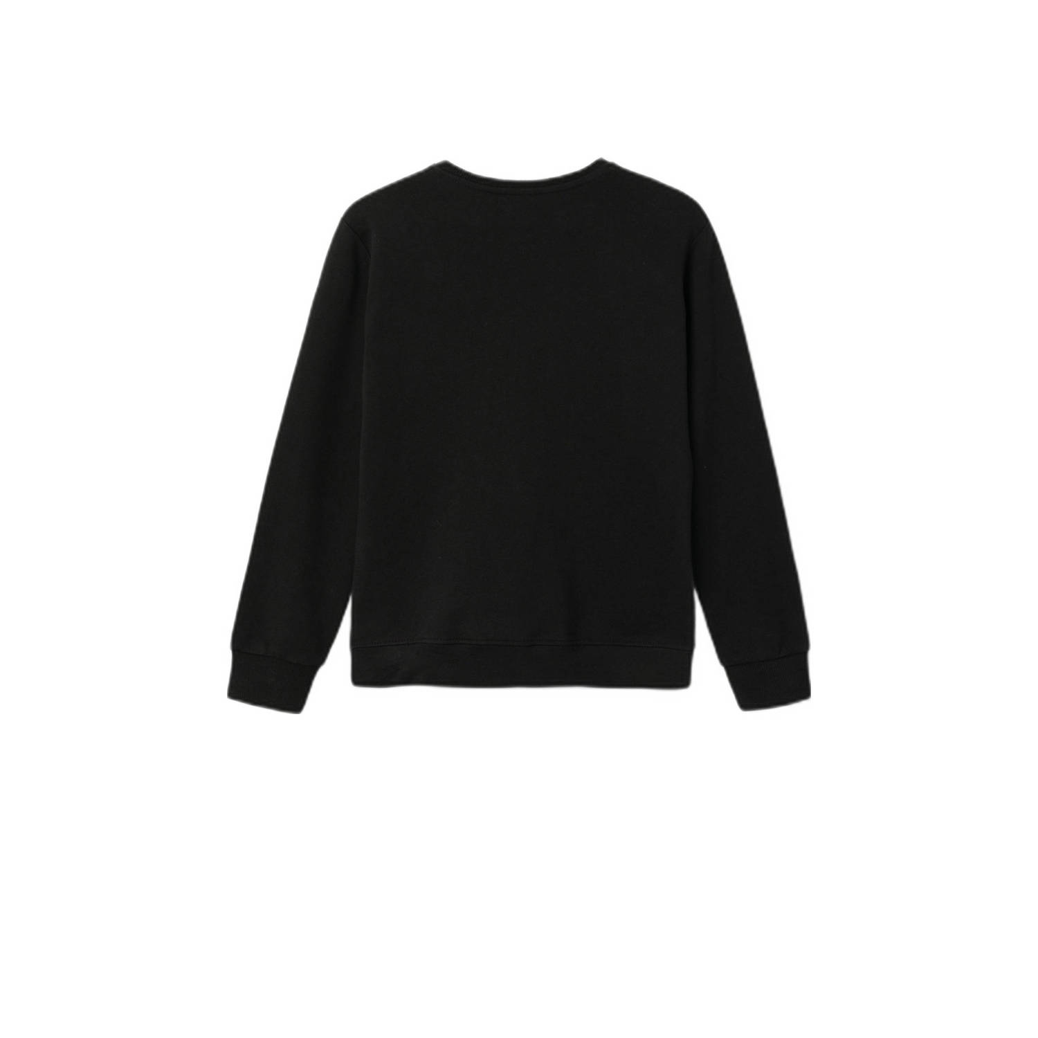 NAME IT KIDS sweater NKMLASSIE met printopdruk zwart wit