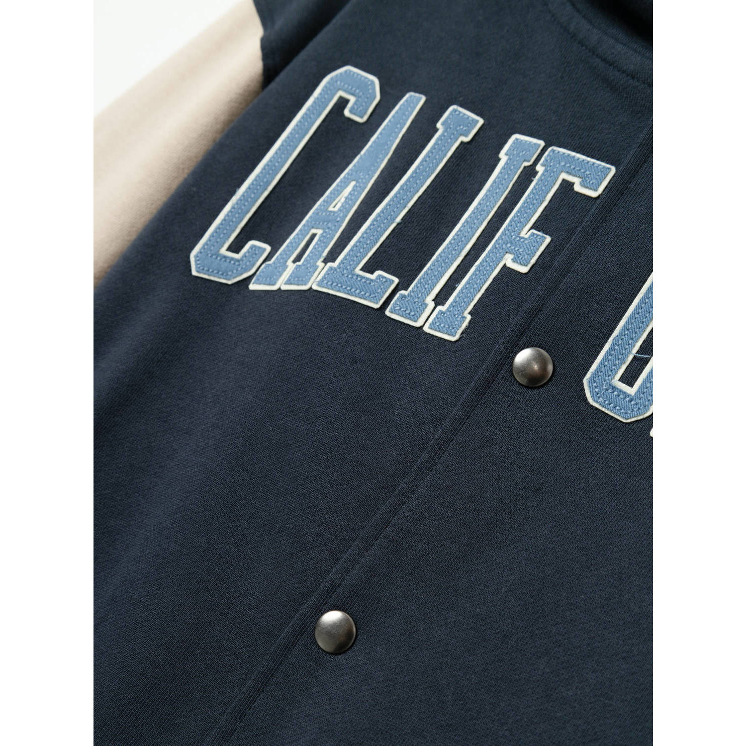 NAME IT KIDS sweatvest NKMLEBASTIAN met tekst donkerblauw ecru