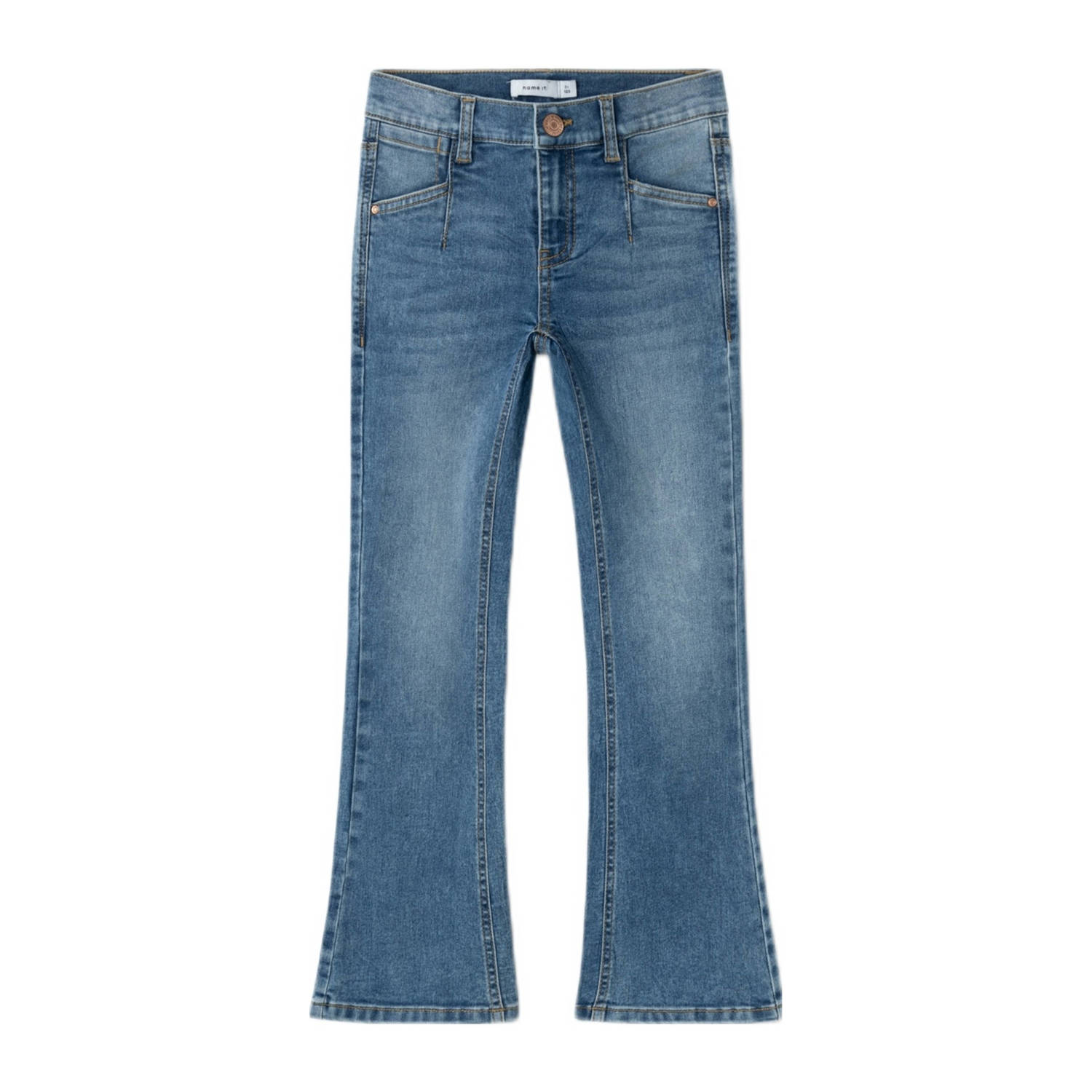 Name it KIDS bootcut jeans NMFPOLLY medium blue denim Blauw Meisjes Stretchdenim 116