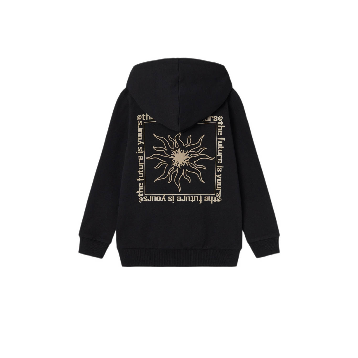 NAME IT KIDS hoodie NKMLATIAS met backprint zwart