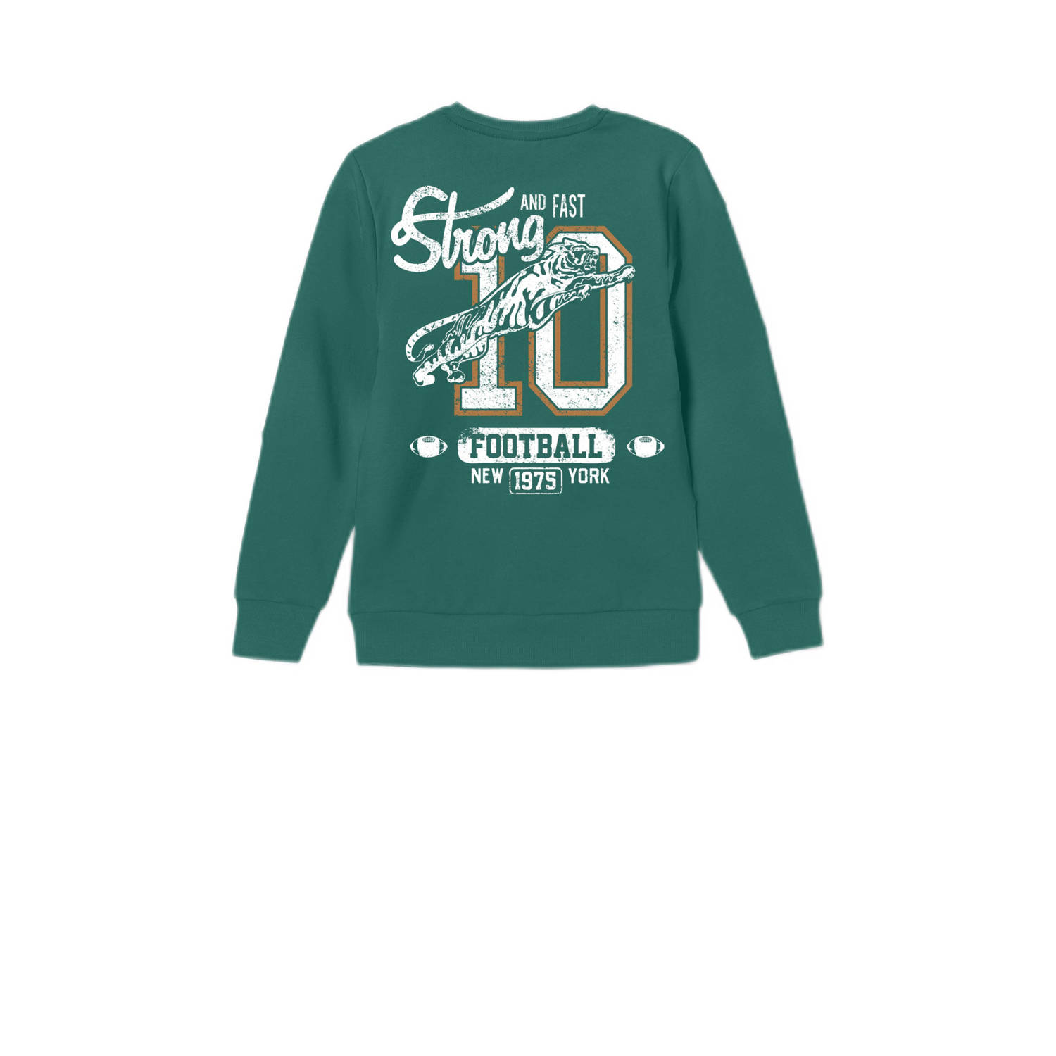 NAME IT KIDS sweater NKMVASHA met backprint groen