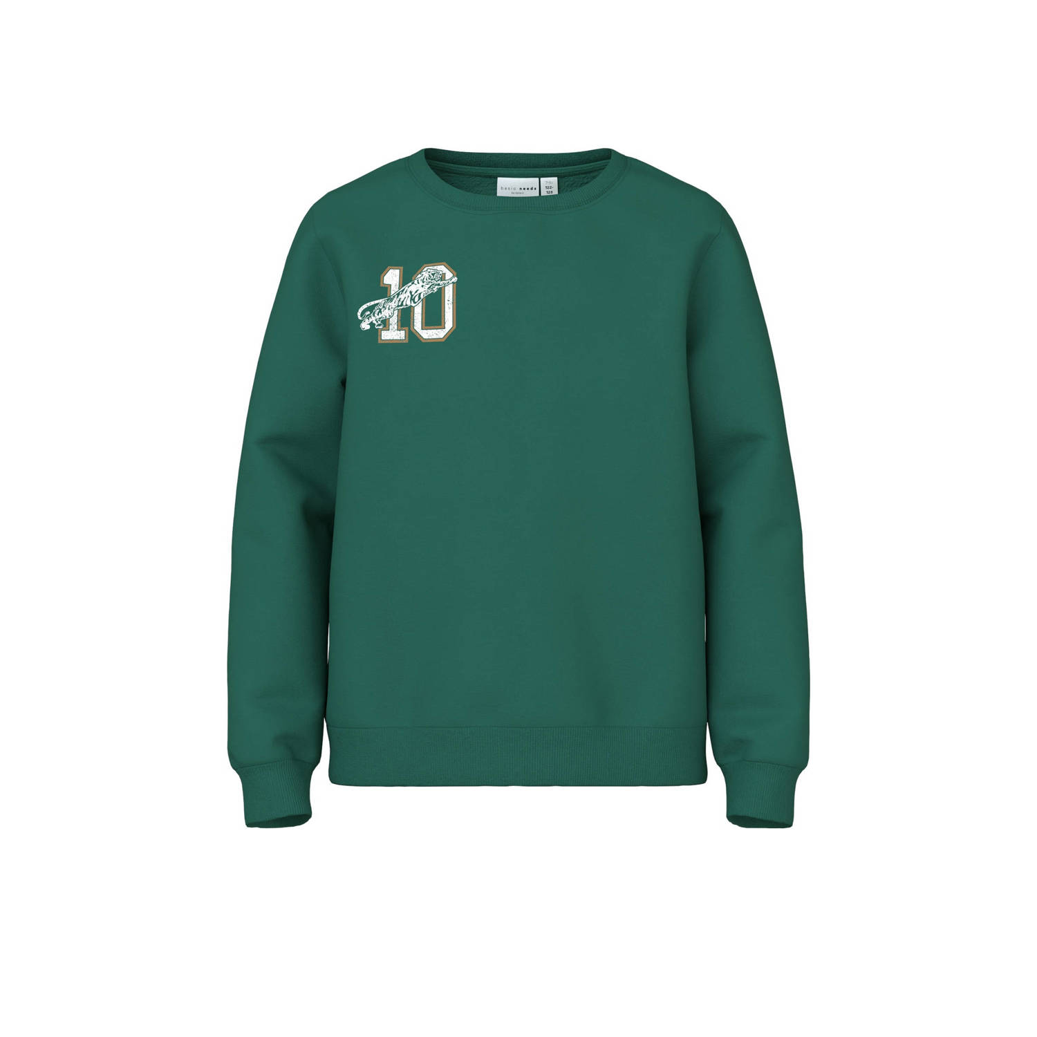 Name it KIDS sweater NKMVASHA met backprint groen Backprint 122 128