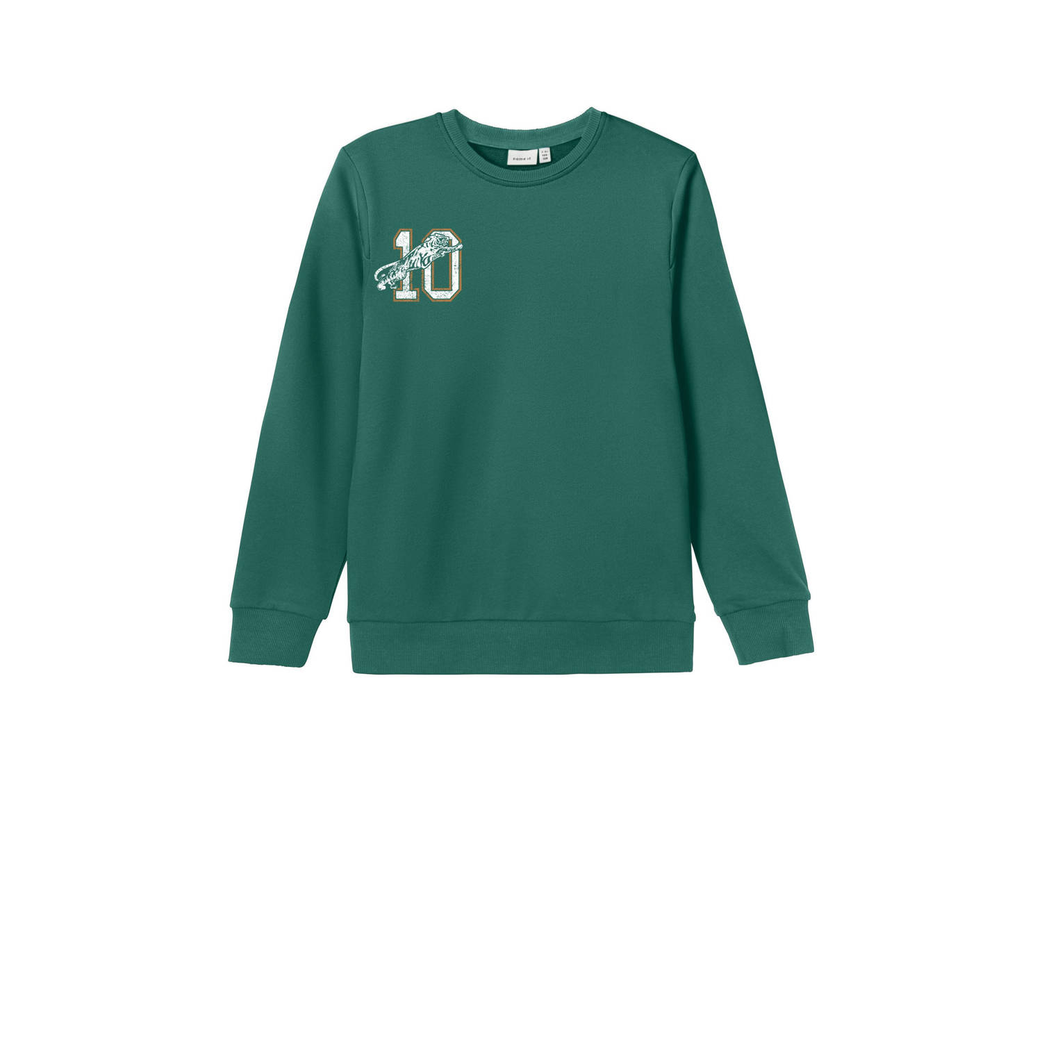 Name it KIDS sweater NKMVASHA met backprint groen Backprint 122 128